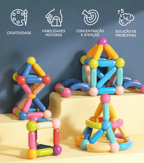 Blocos de Construção Magnéticos para Crianças - Constru Kids®