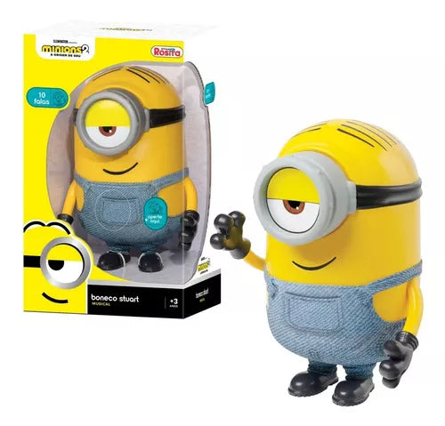 Boneco Minions Stuart do Filme Meu Malvado Favorito 24cm Fala 10 Frases