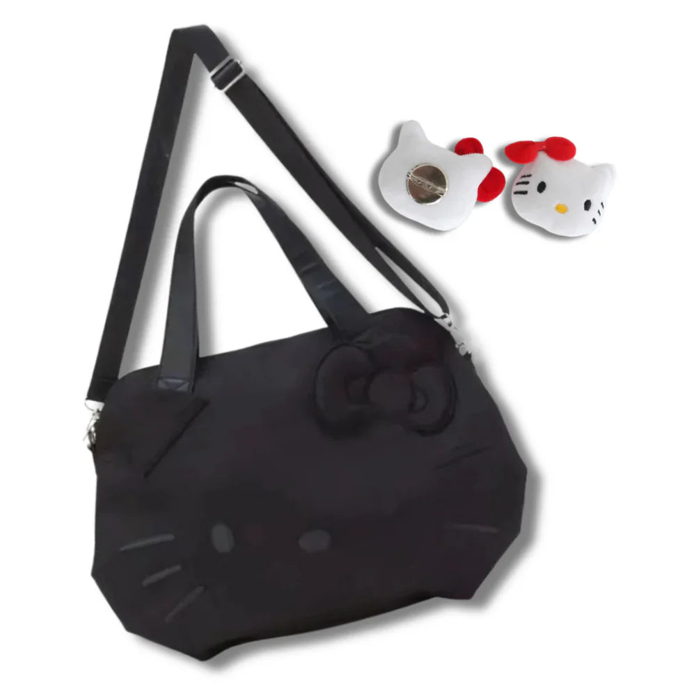 Bolsa de Viagem Hello Kitty Luxo - 3 em 1 (Bolsa + Broche + Necessaire)